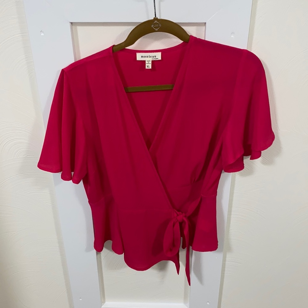 Hot Pink Wrap Top